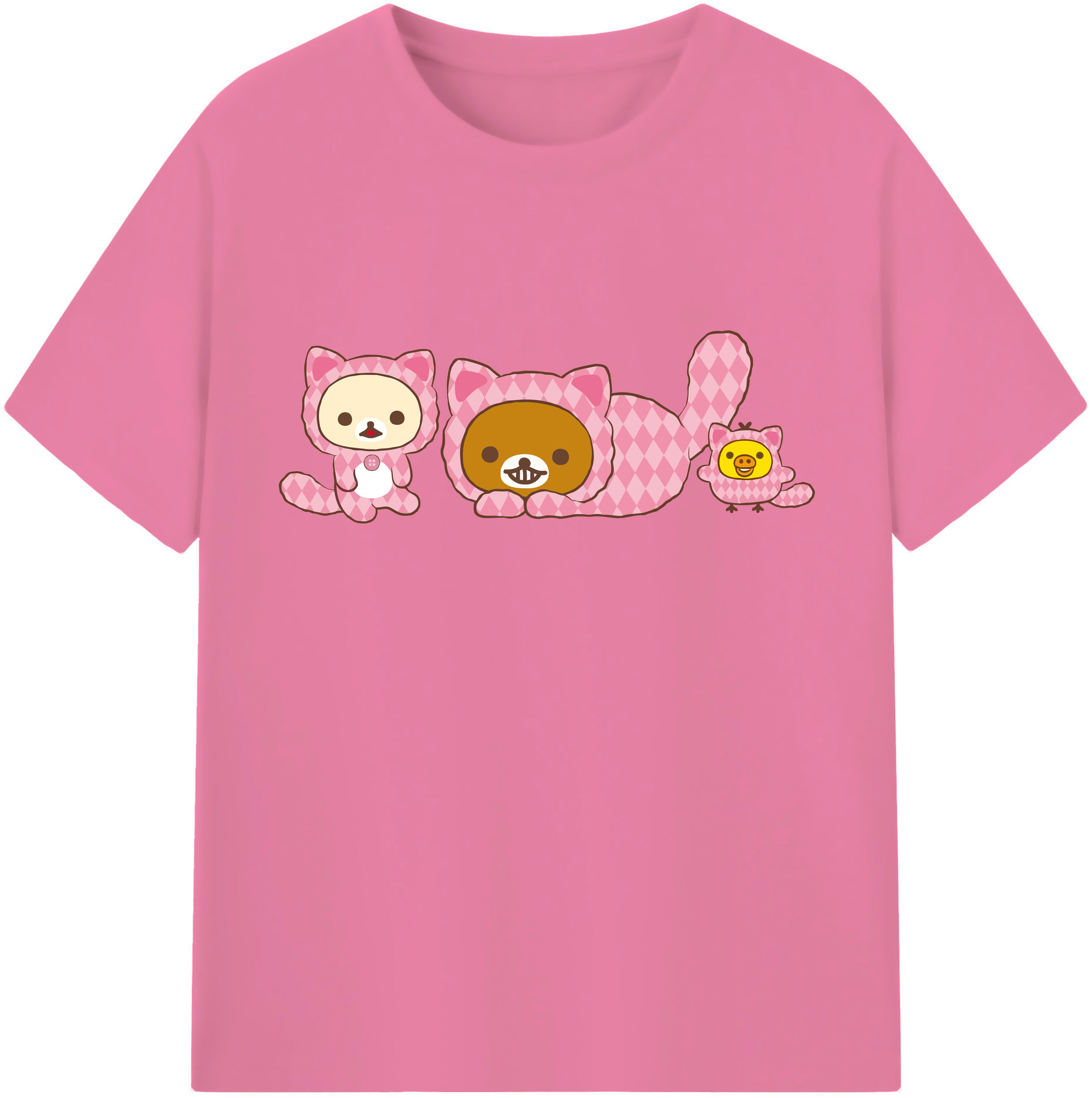 （画像用） リラックマ リラックマ キイロイトリ Rilakkuma Korilakkuma Kiiroitori 綿100％半袖Tシャツ（フロントプリント）